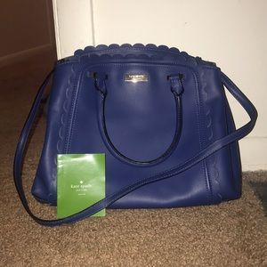 Scalloped Kate spade bag! Indigo color